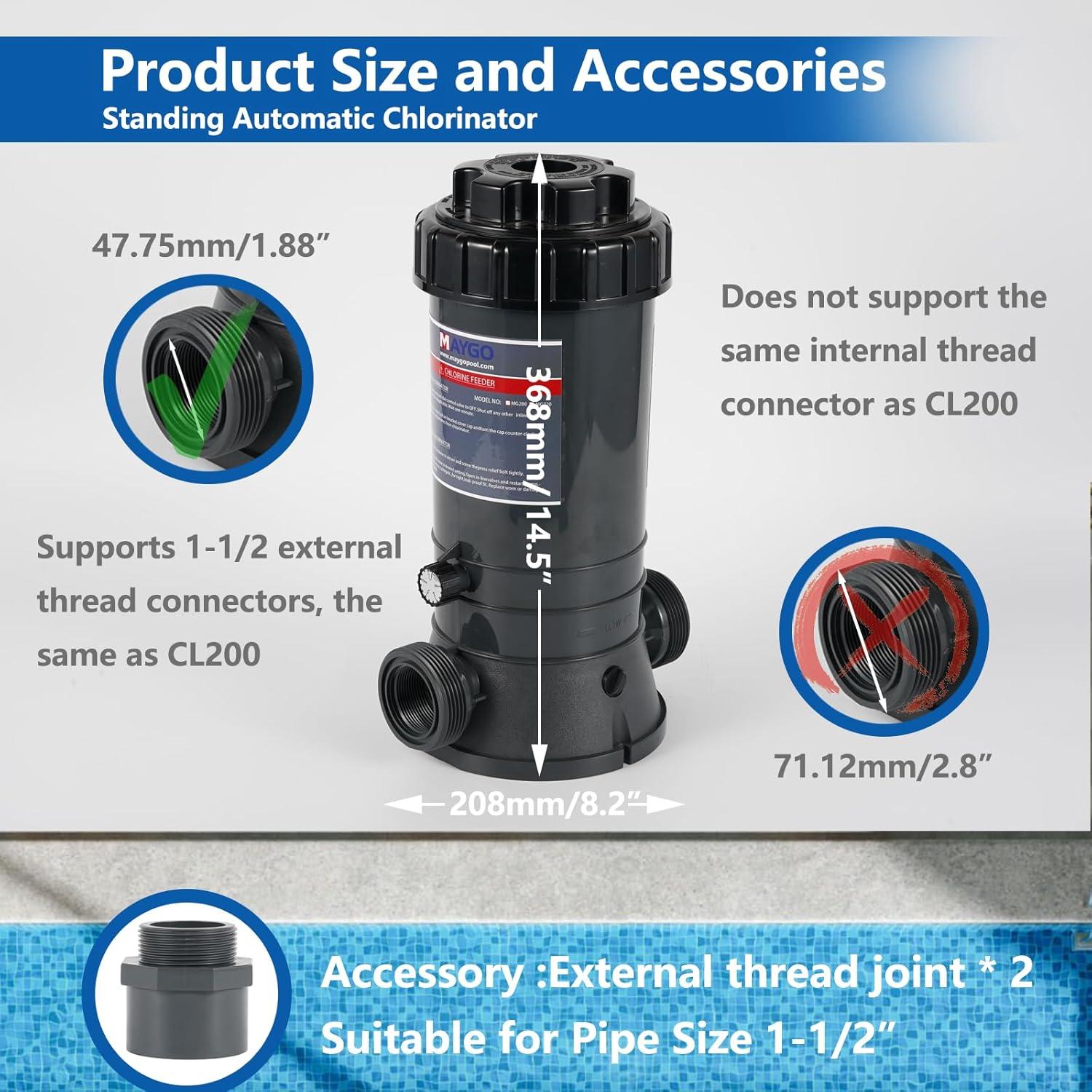 Clorador Automático de Piscina MAYGO CL200 4 kg para 154000 L