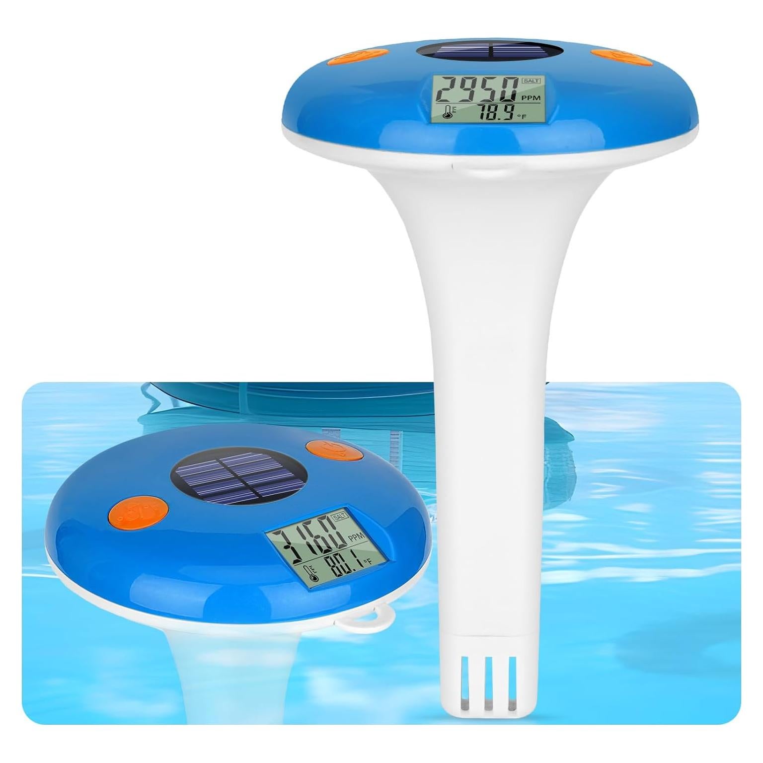 Probador de Sal YINMIK Flotante para Piscinas - Medidor Digital de Salinidad y Temperatura IPX8