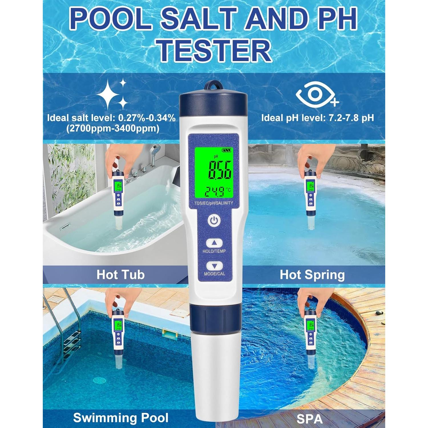 Probador Digital de Agua Salada 5 en 1 CIMALAB EZ-9909A