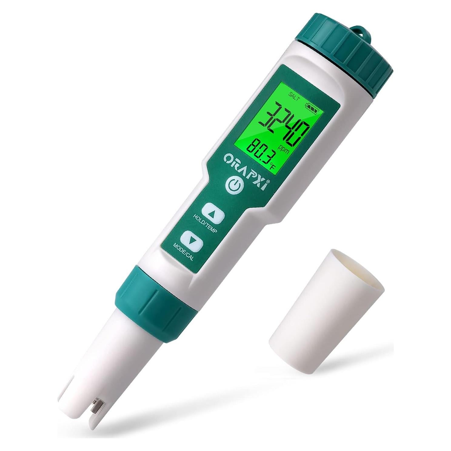 Probador de Agua 5 en 1 ORAPXI - pH, Salinidad, TDS, EC, Temp.