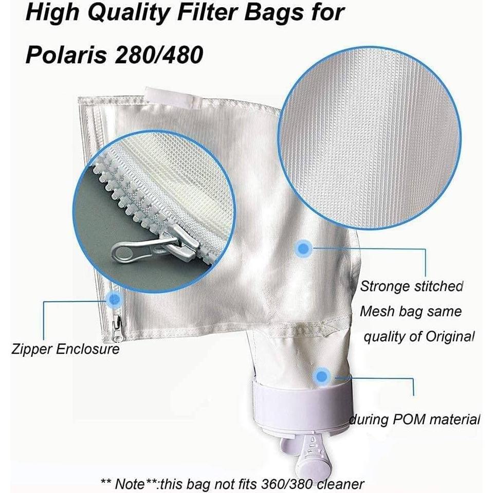 Bolsa de Limpieza de Malla Nylon Polaris 280 480 - Paquete de 2