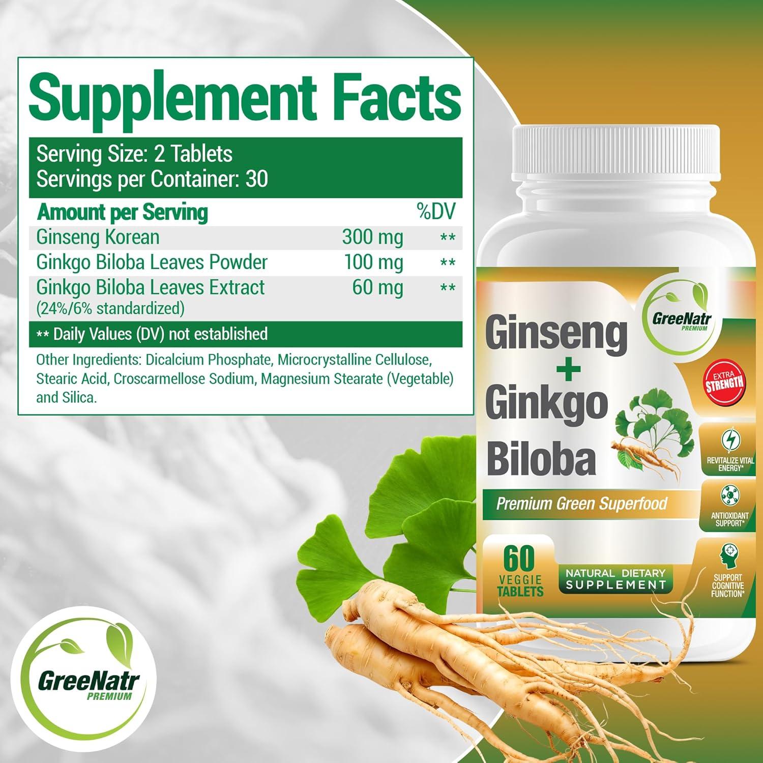 Paquete 2 Ginseng Rojo Coreano y Ginkgo Biloba + Magnesio 4 en 1
