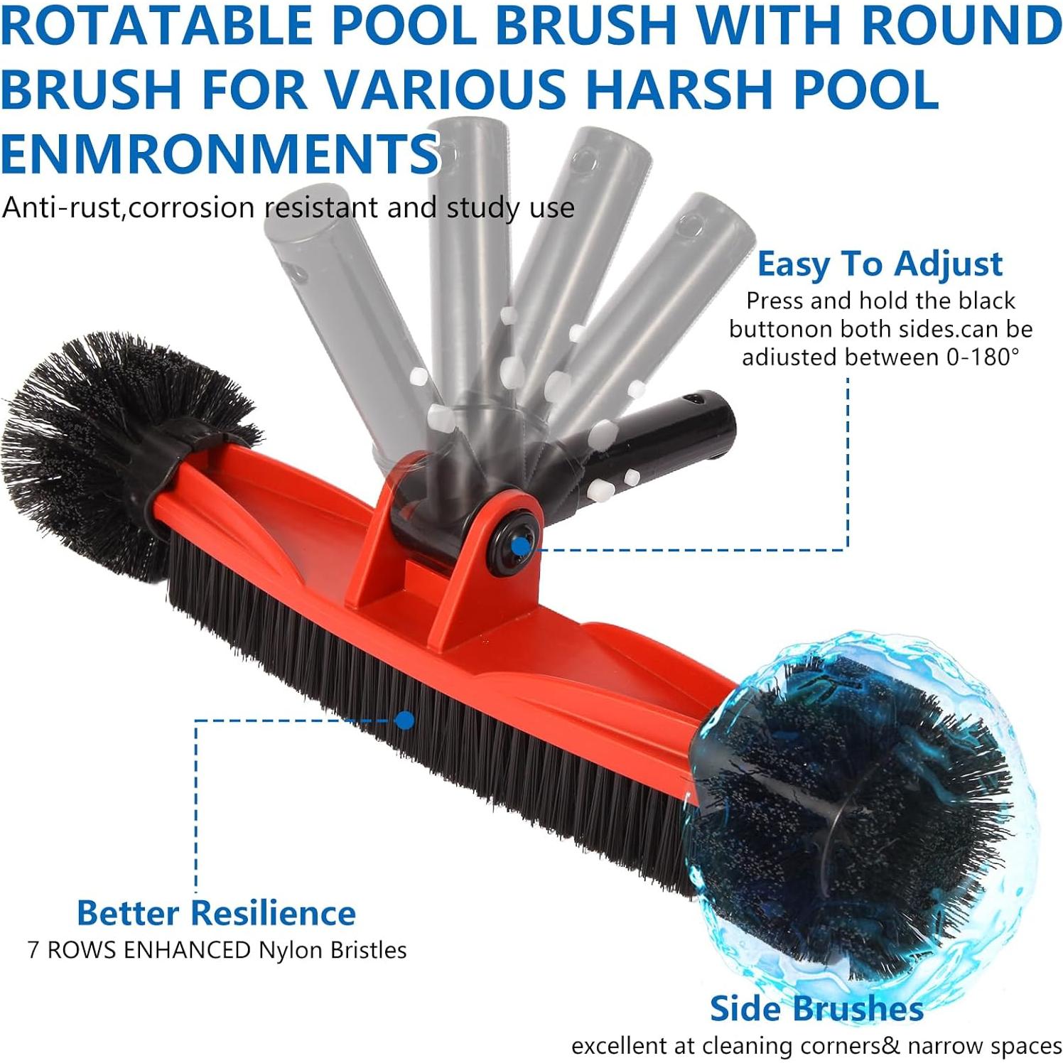 Cabezal de Cepillo de Piscina JSPJSP 40.9 cm Rojo