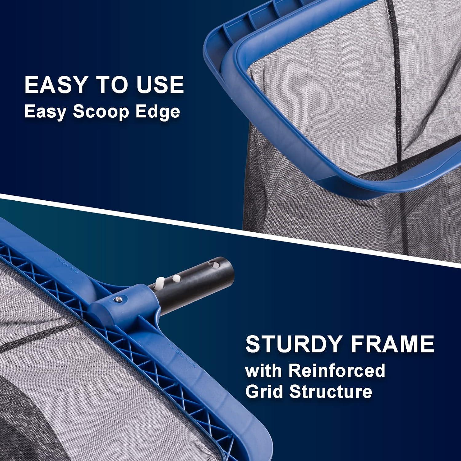 Kit de Limpieza de Piscina POOLAZA: Red de Skimmer y Cepillo 44.5 cm