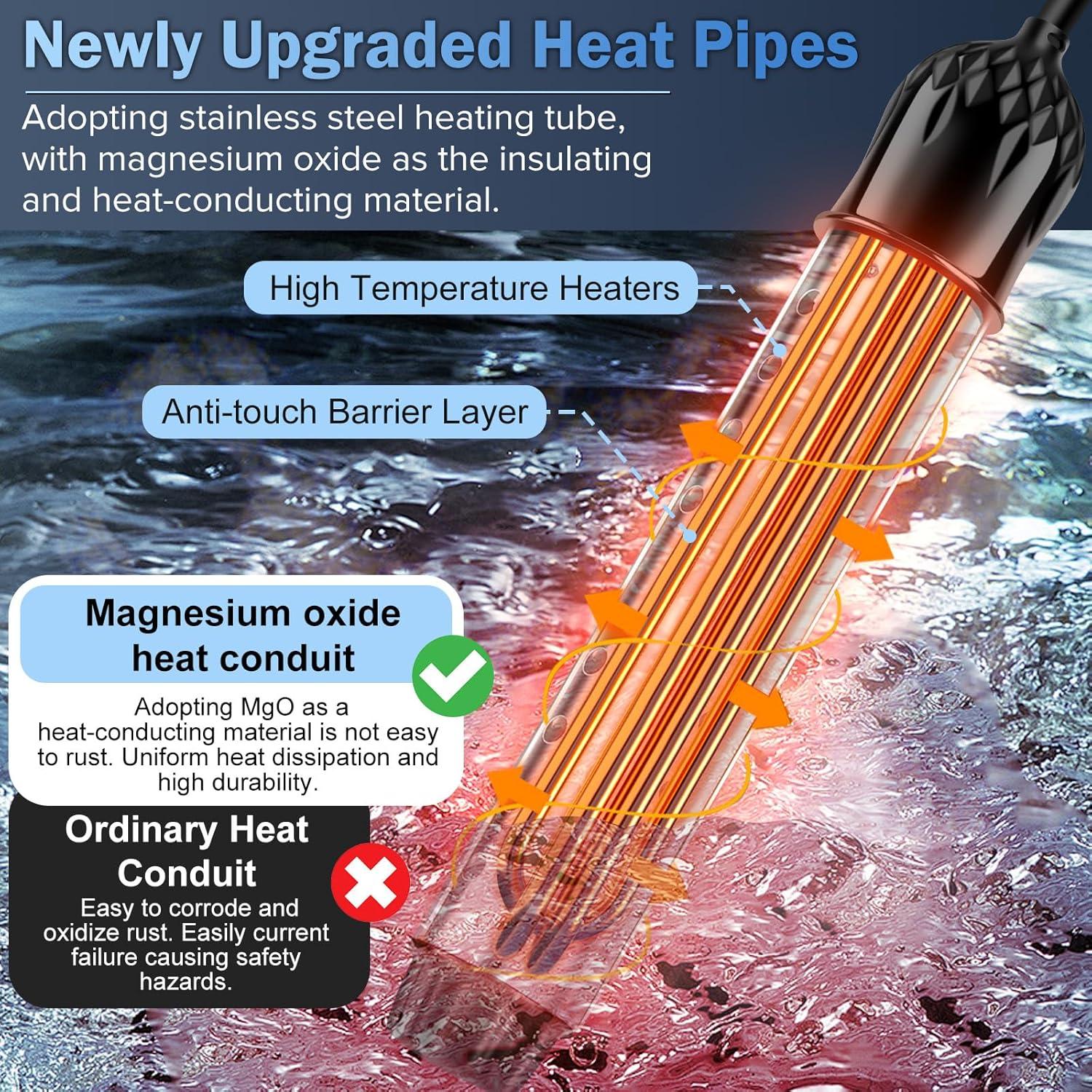 Calentador de Agua Inmersión FIVECUBS 2000W con Termómetro Digital