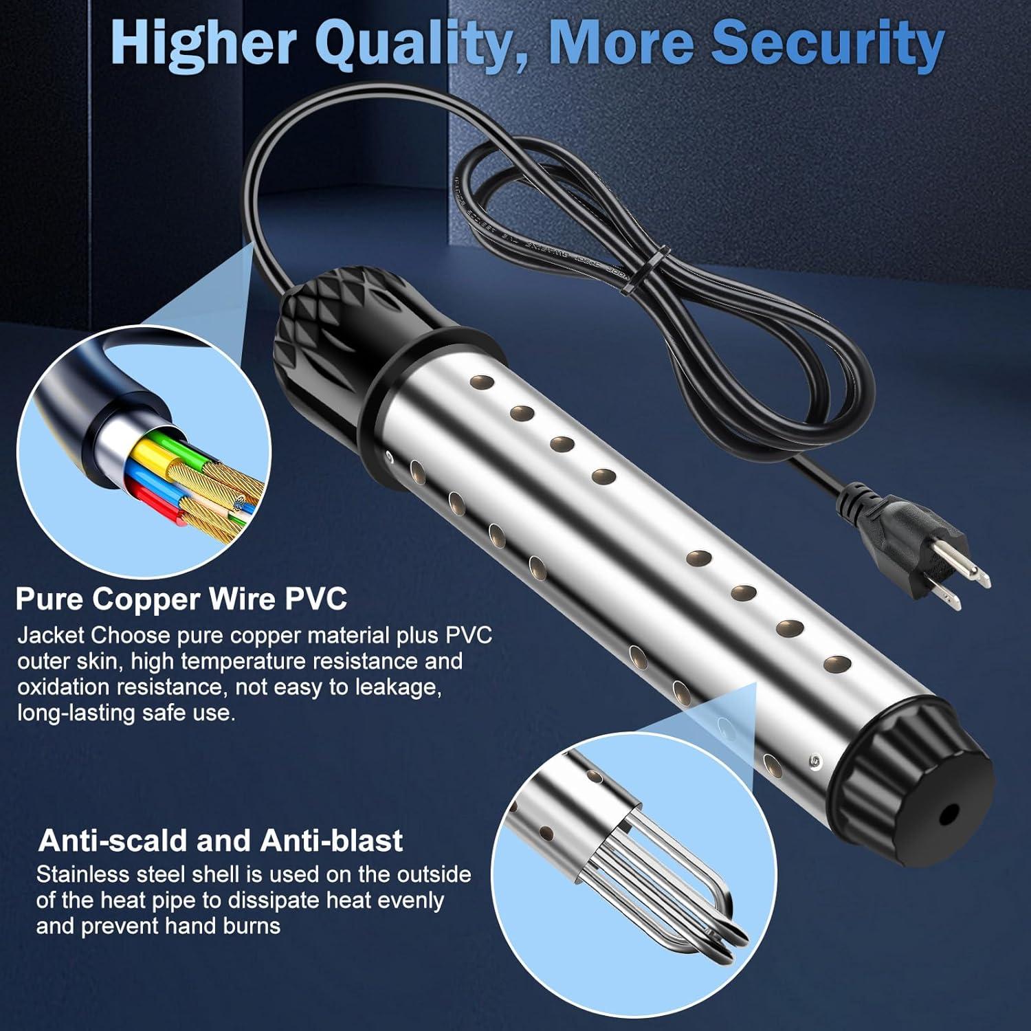 Calentador de Agua Inmersión FIVECUBS 2000W con Termómetro Digital