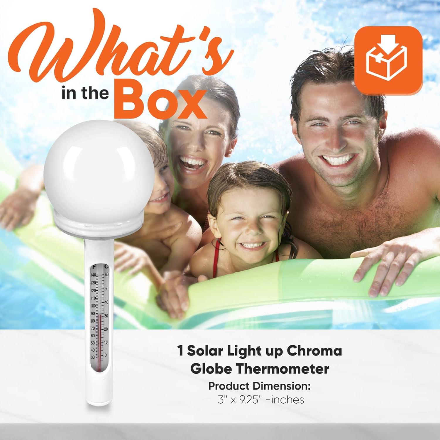 Termómetro Flotante Solar Pyle con Luz LED para Piscina