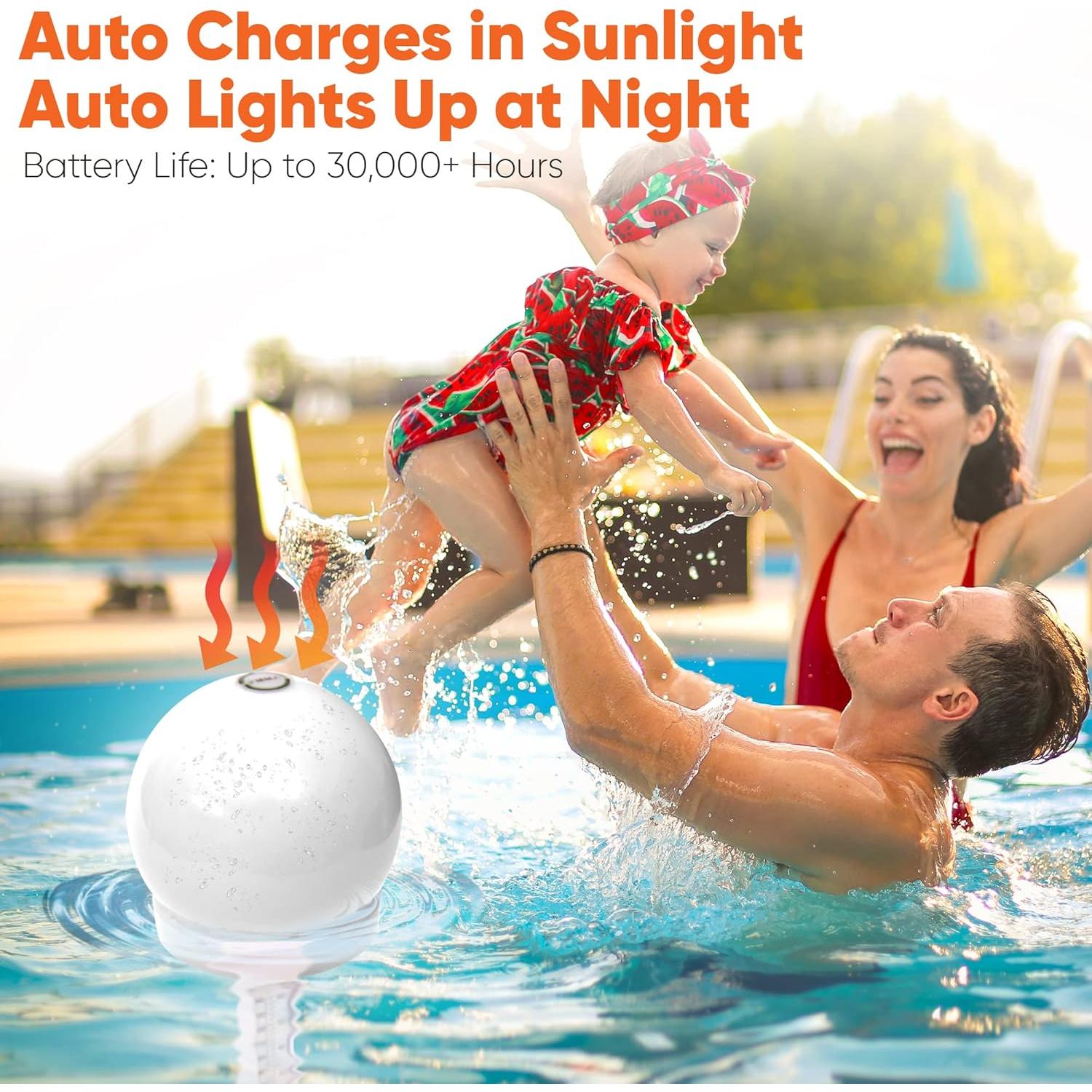 Termómetro Flotante Solar Pyle con Luz LED para Piscina