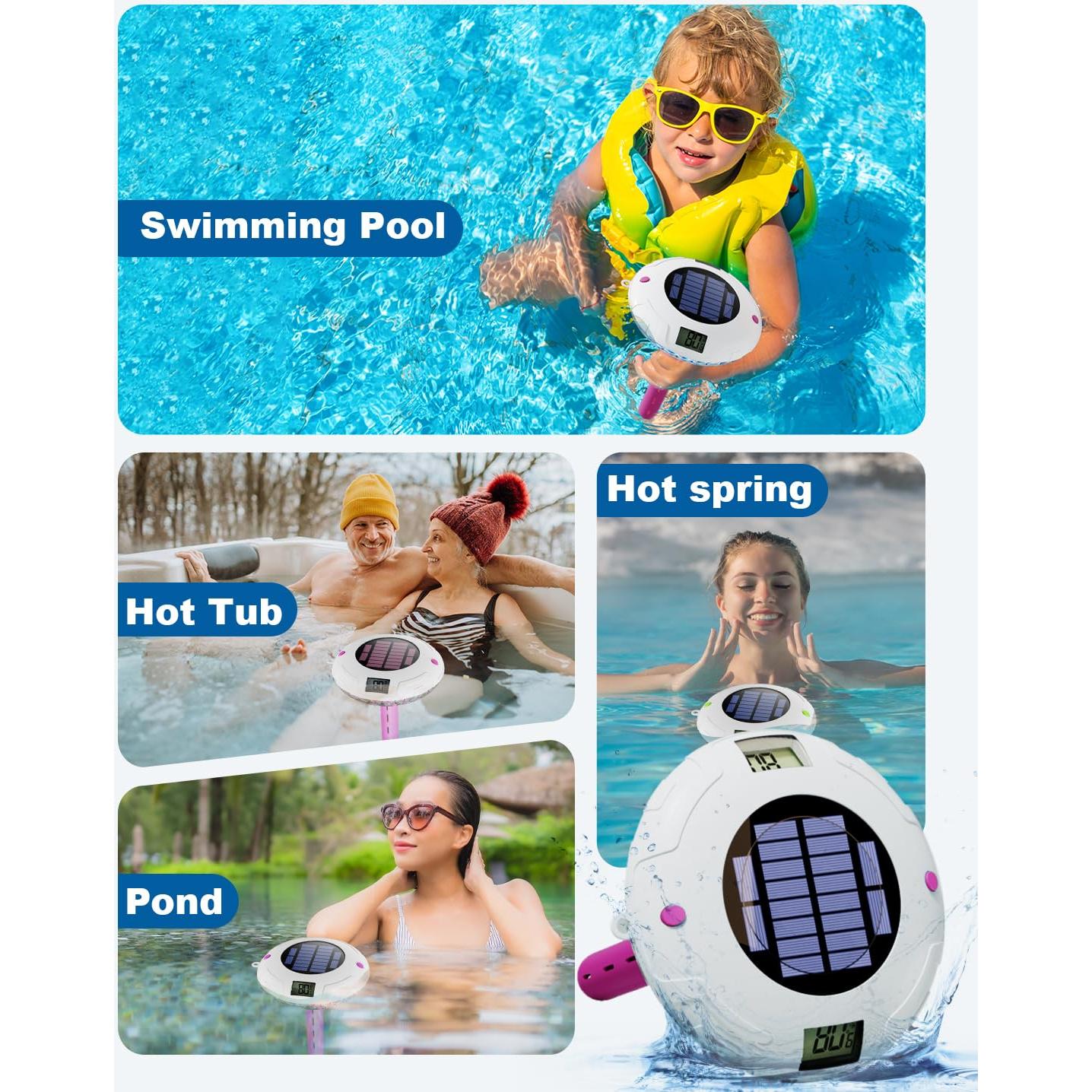 Termómetro de piscina BALDR flotante solar IPX7 RGBW