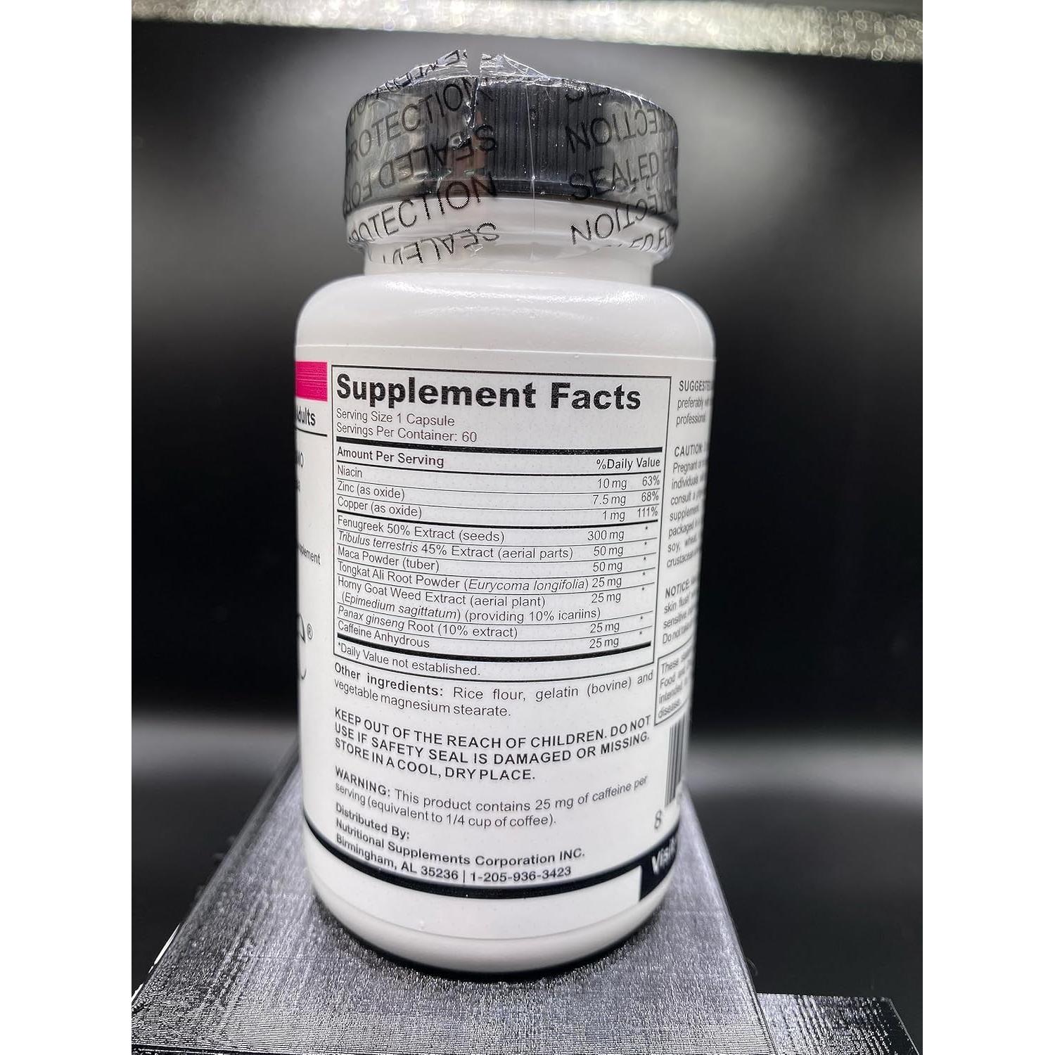 Suplemento Masculino Vitadone - Aumenta Deseo y Rendimiento - 60 Cápsulas