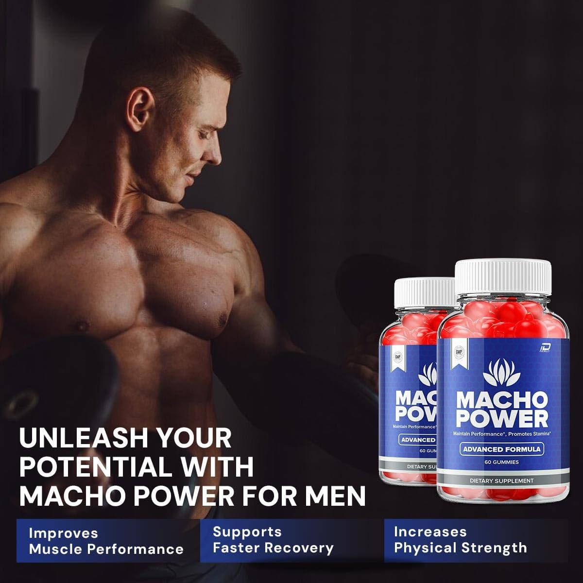 Macho Power Gummies para Hombres - Suplemento Natural 60 Gomas