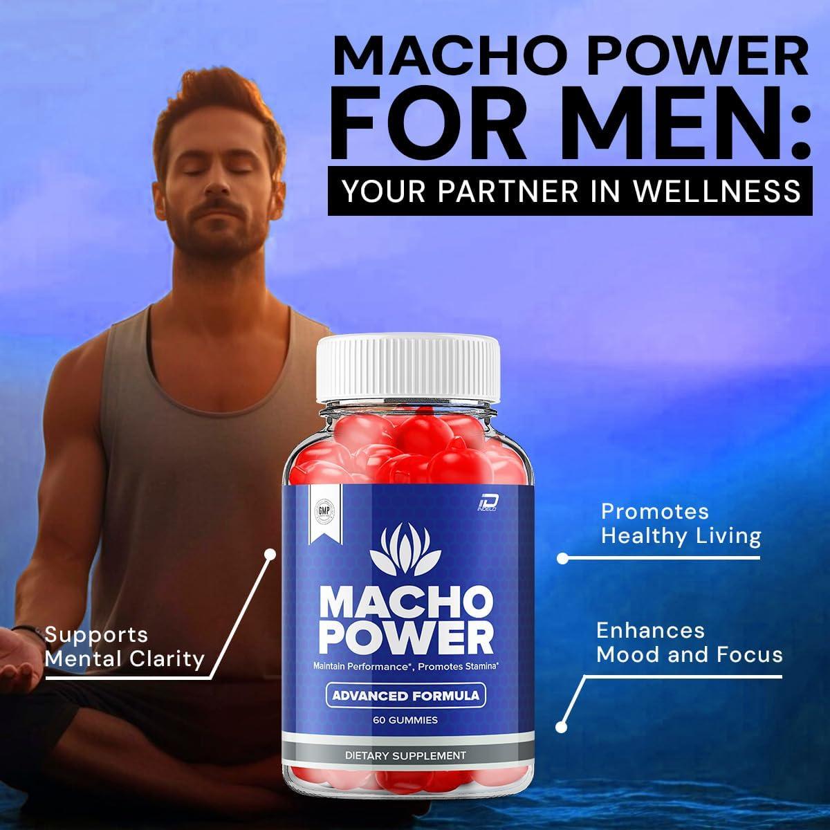 Macho Power Gummies para Hombres - Suplemento Natural 60 Gomas