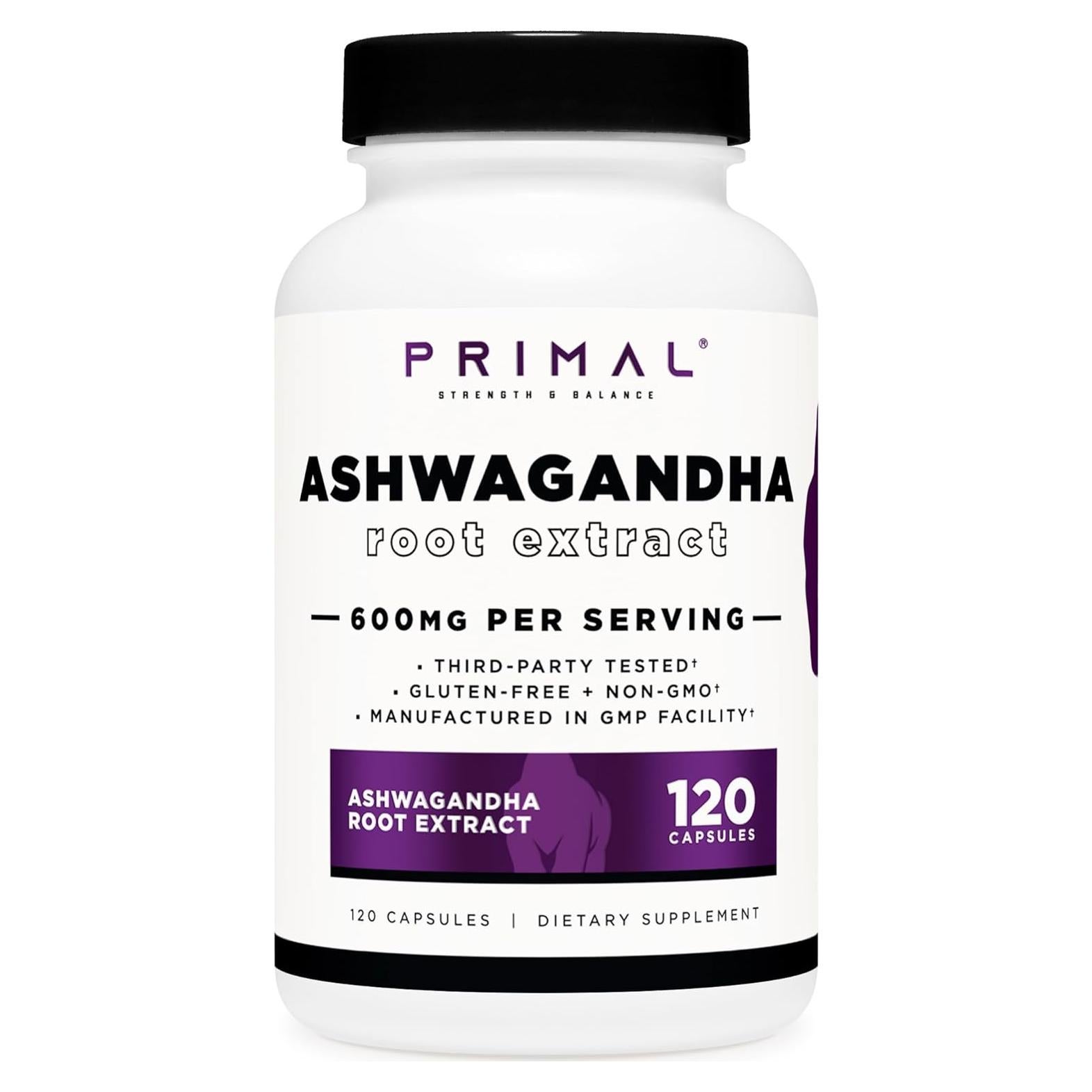 Extracto de Raíz de Ashwagandha Primal 600mg 120 Cápsulas