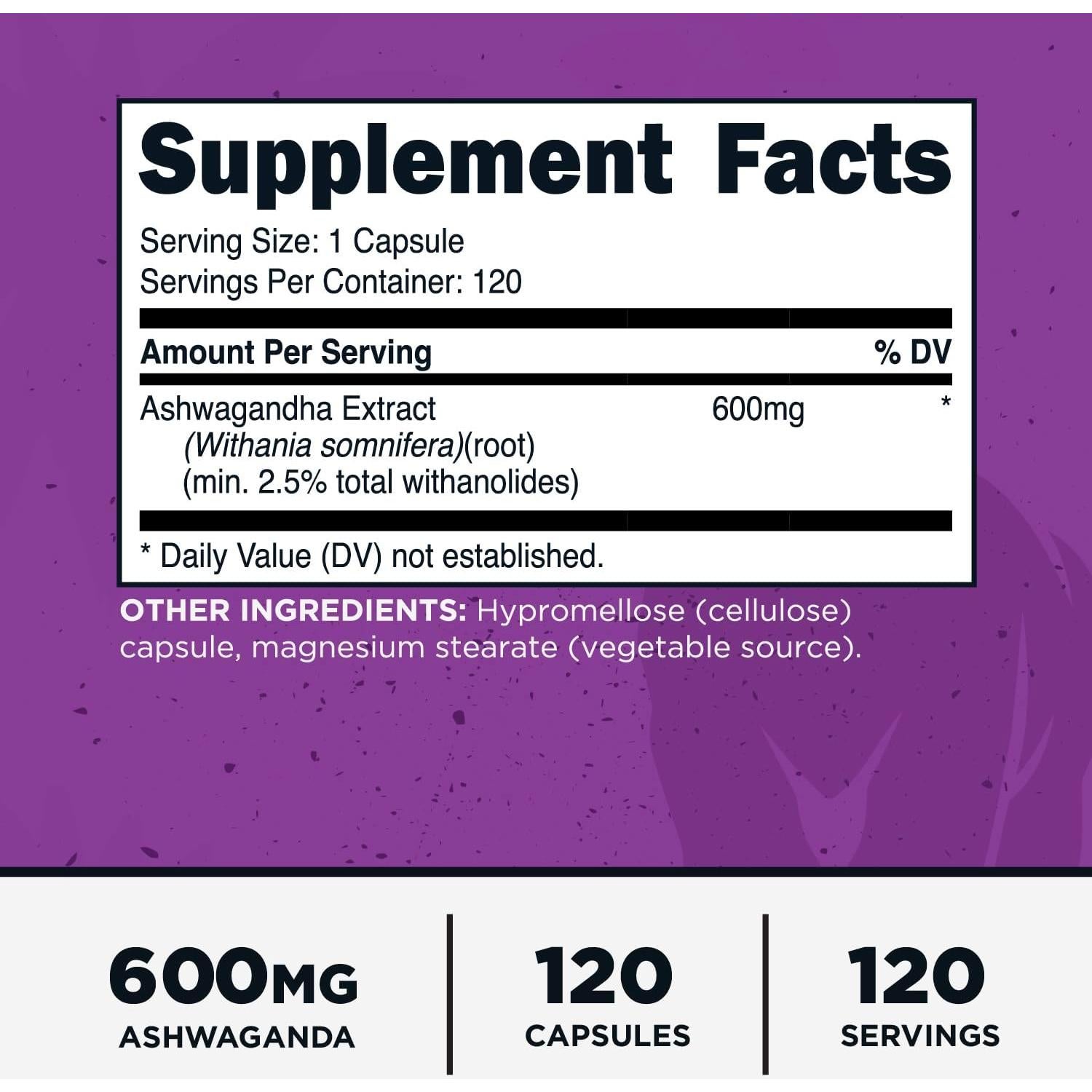 Extracto de Raíz de Ashwagandha Primal 600mg 120 Cápsulas