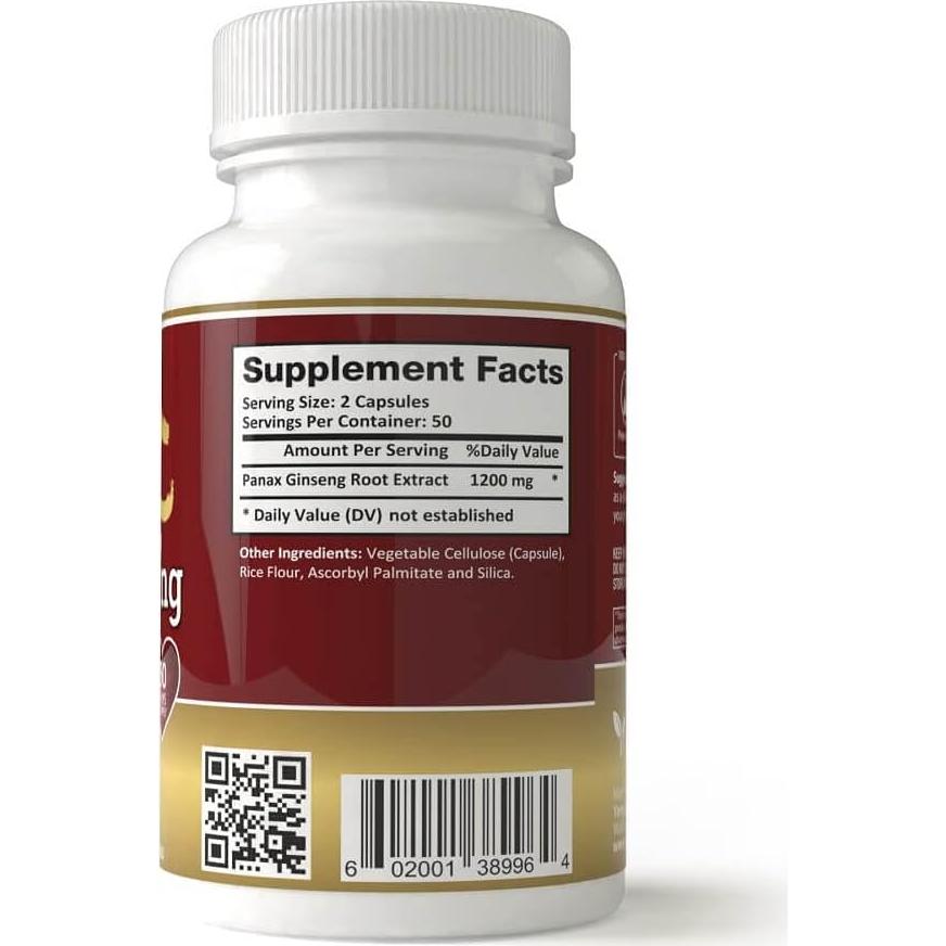 Cápsulas de Ginseng Panax New Green 1200mg - 100 Unidades