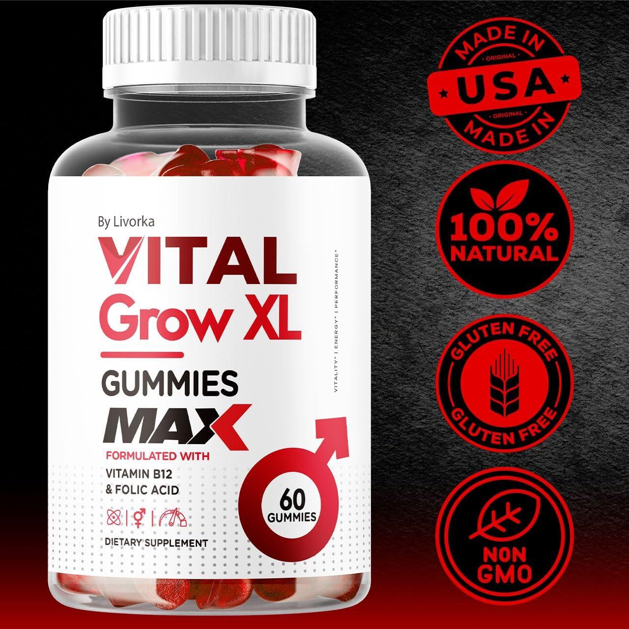Gominolas Vital Grow XL 1050MG para Rendimiento Masculino - 60 Unidades