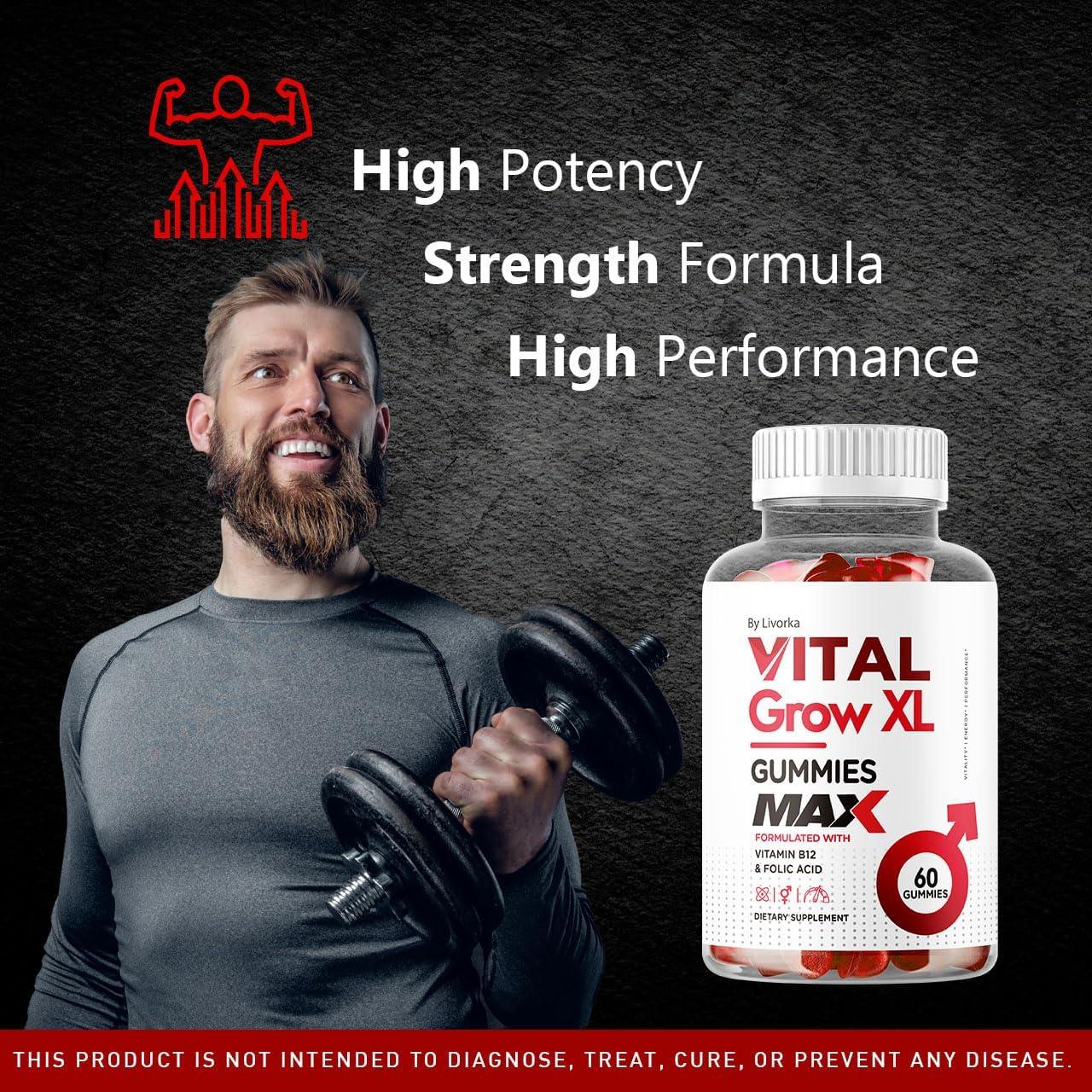 Gomitas Vital Grow XL para Hombres - 120 Gomitas 1050MG