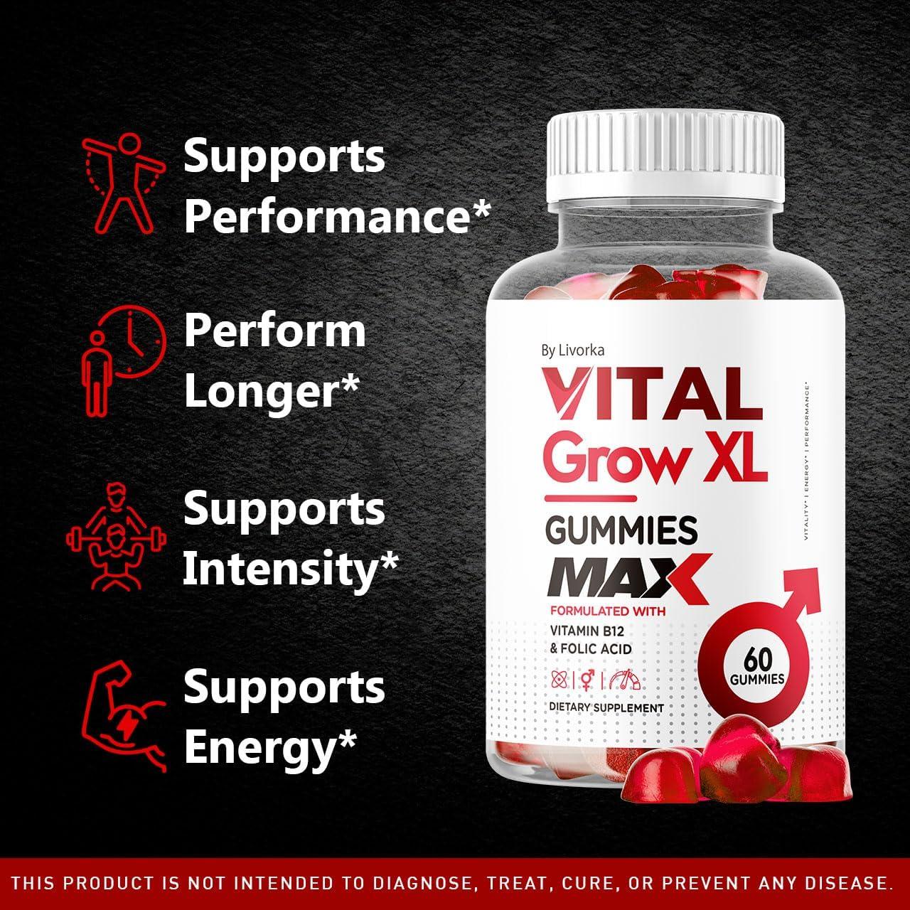 Gominolas Vital Grow XL 1050MG - Rendimiento Masculino 180 Unidades