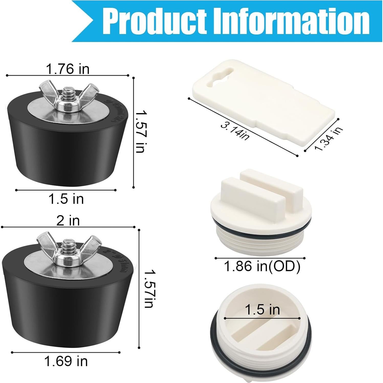 Kit de Tapones de Retorno para Piscina Shiguan 1.5" a 2"