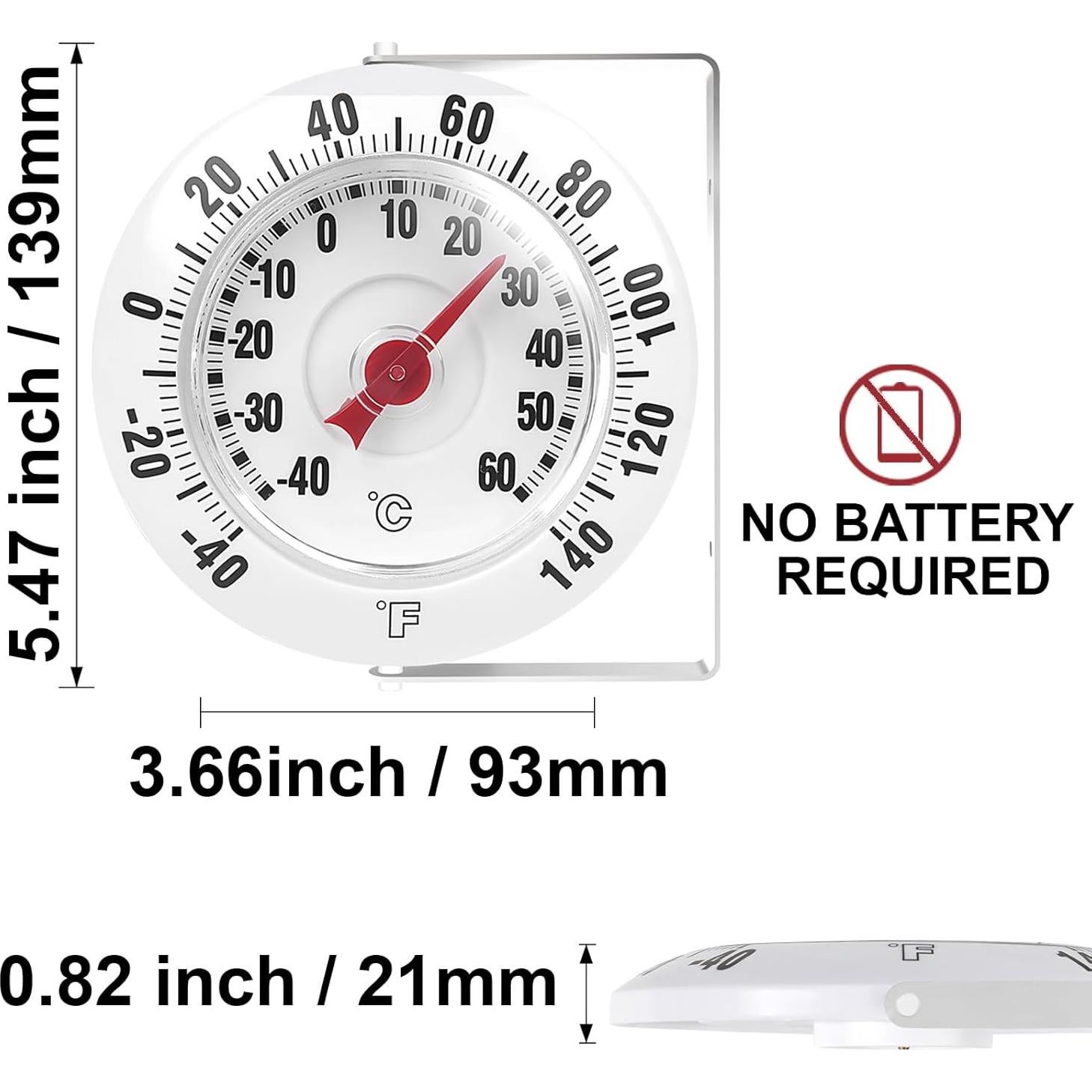 Termómetro Interior Exterior SPOROLWE 5 Pulgadas - Precisión - Fácil Lectura