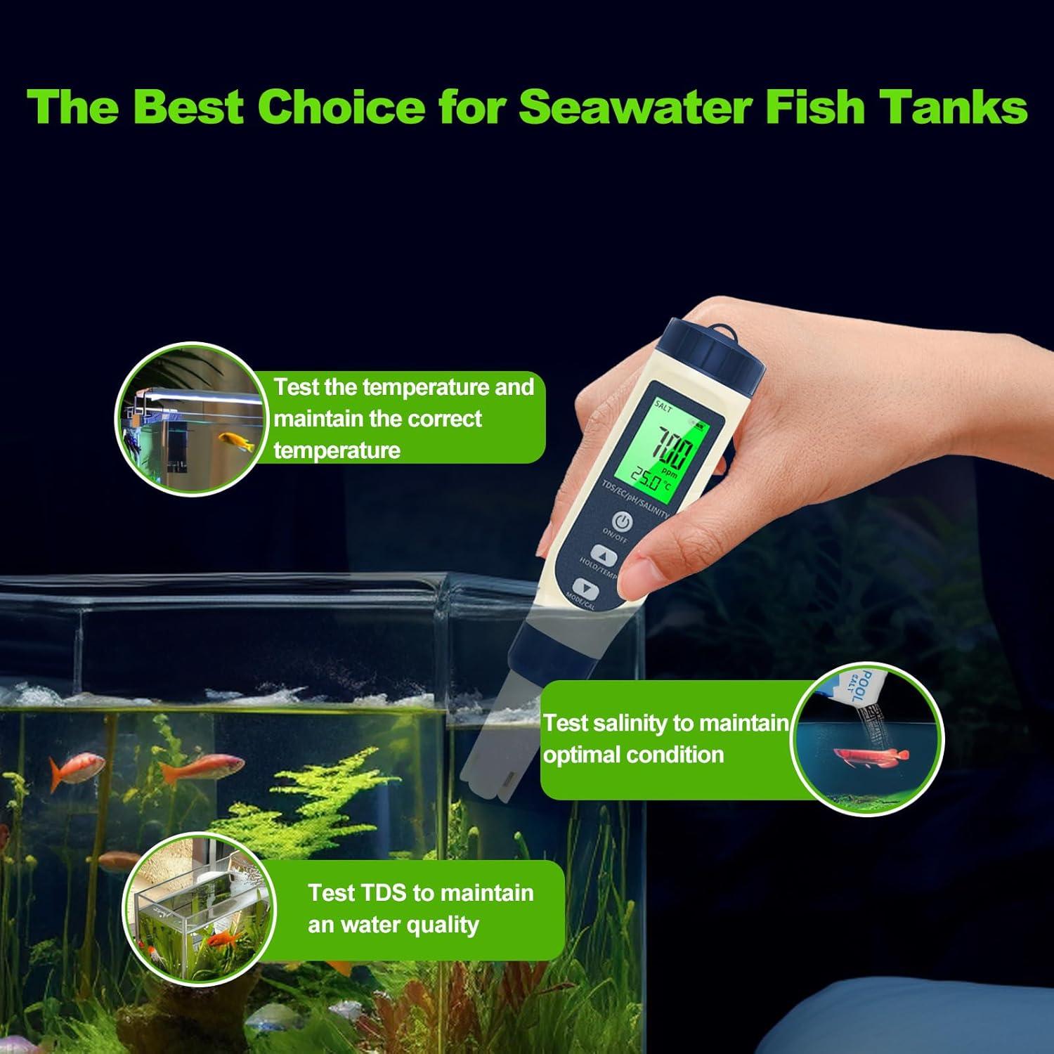 Probador de pH Digital Pious 5 en 1 para Agua y Piscinas