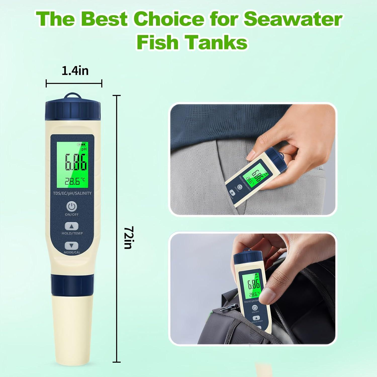 Probador de pH Digital Pious 5 en 1 para Agua y Piscinas