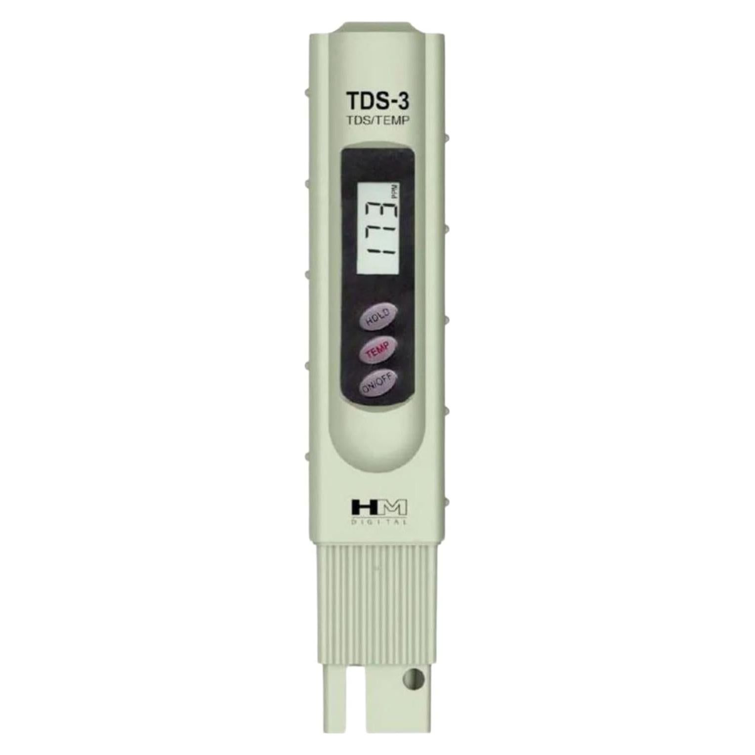 Medidor de TDS HM Digital TDS-3 con Estuche, 0-9990 ppm