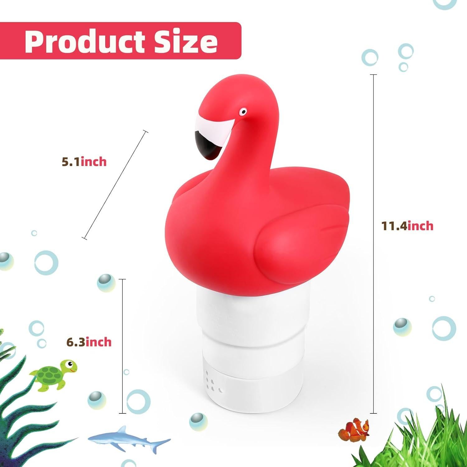 Dispensador de Cloro Flotante Flamingo con Termómetro 2 en 1