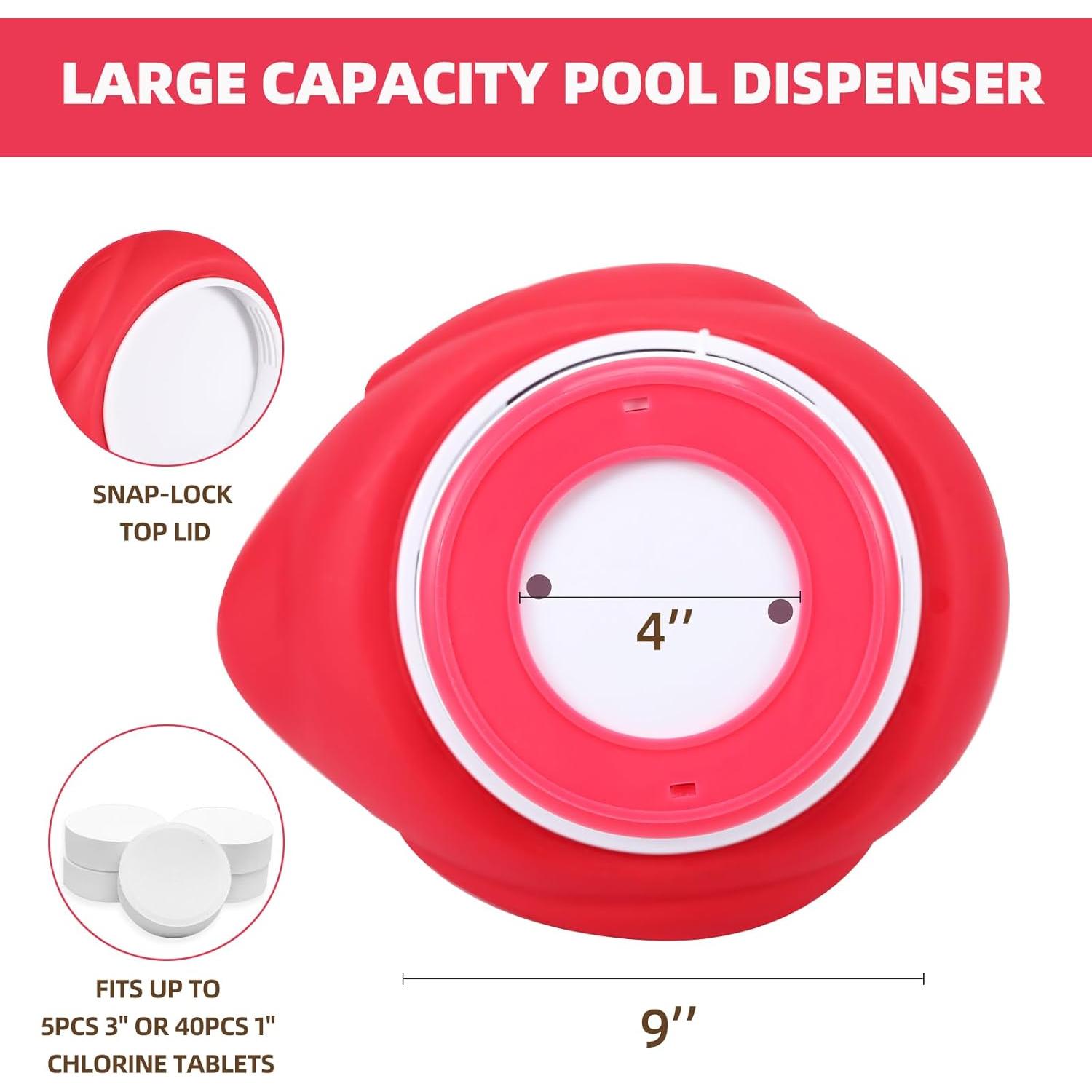 Dispensador de Cloro Flotante Flamingo con Termómetro 2 en 1