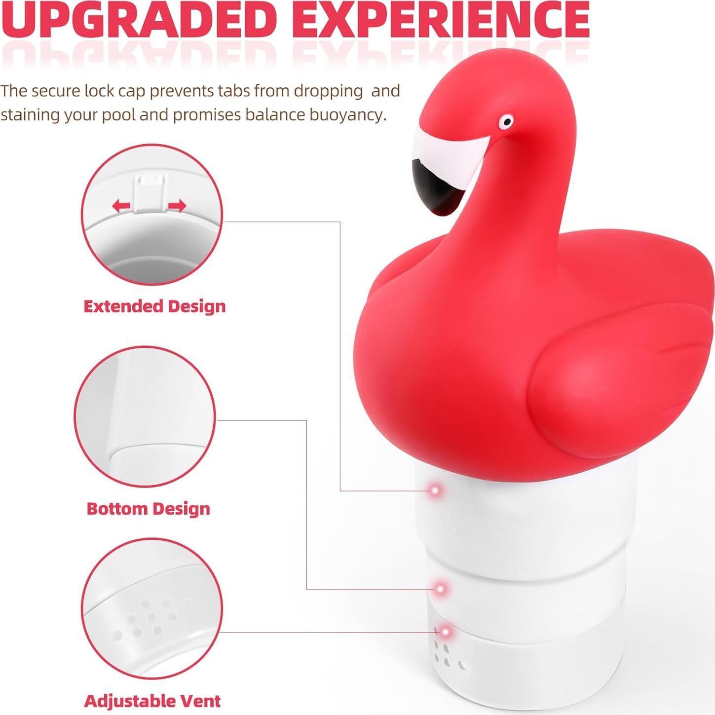 Dispensador de Cloro Flotante Flamingo con Termómetro 2 en 1