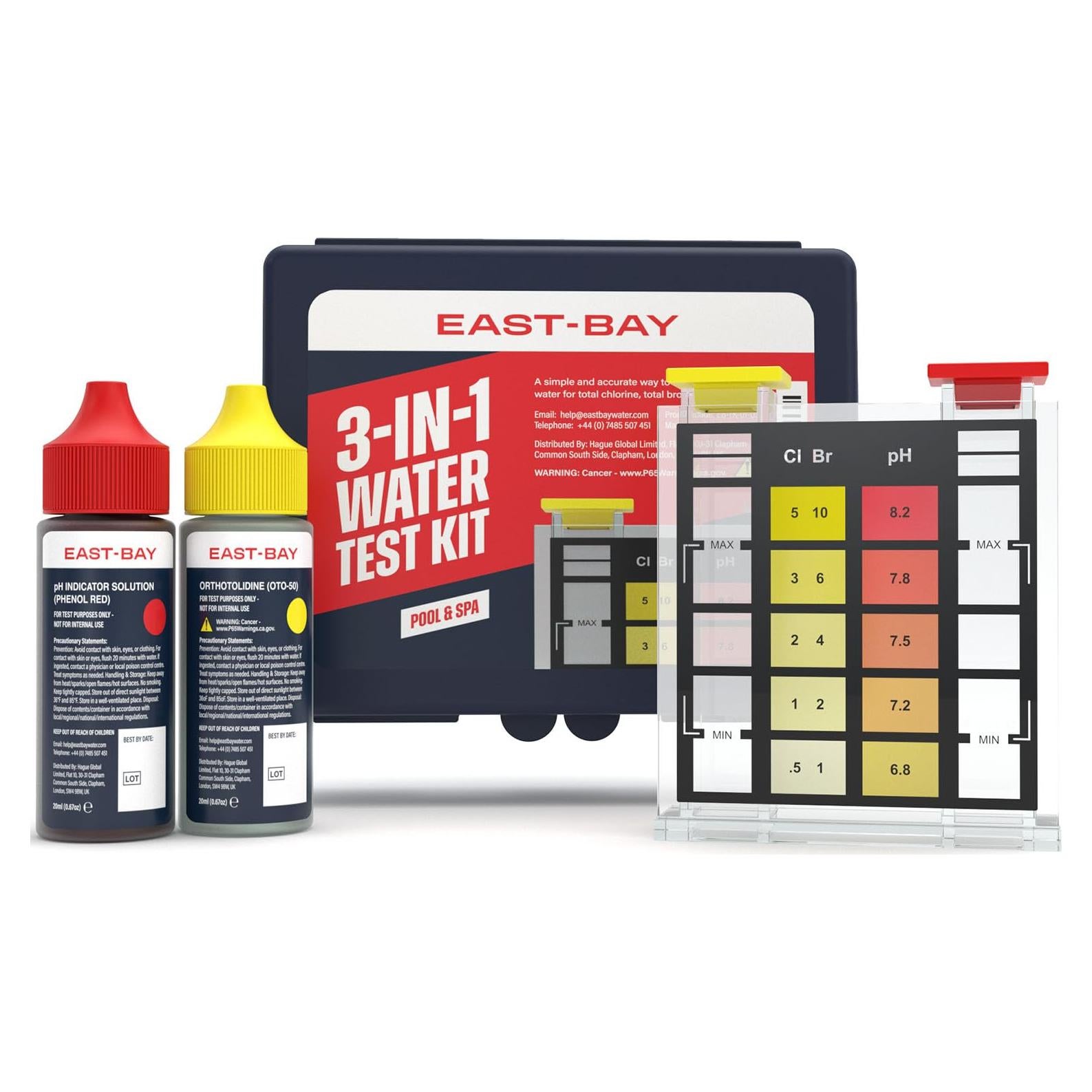 Kit de Prueba de Agua 3-en-1 East Bay para Piscinas y Spas