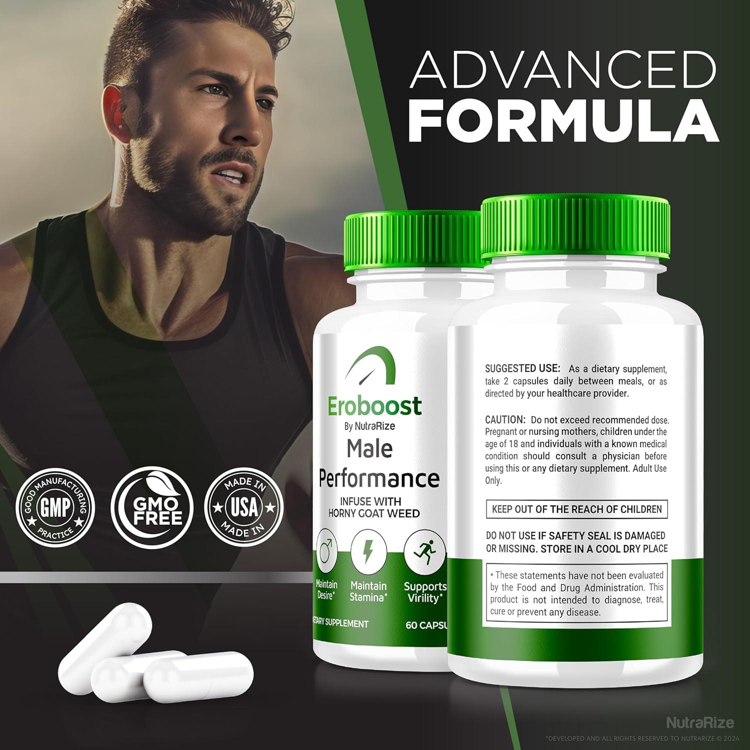 Suplemento Eroboost para Hombres NutraRize 60 Cápsulas