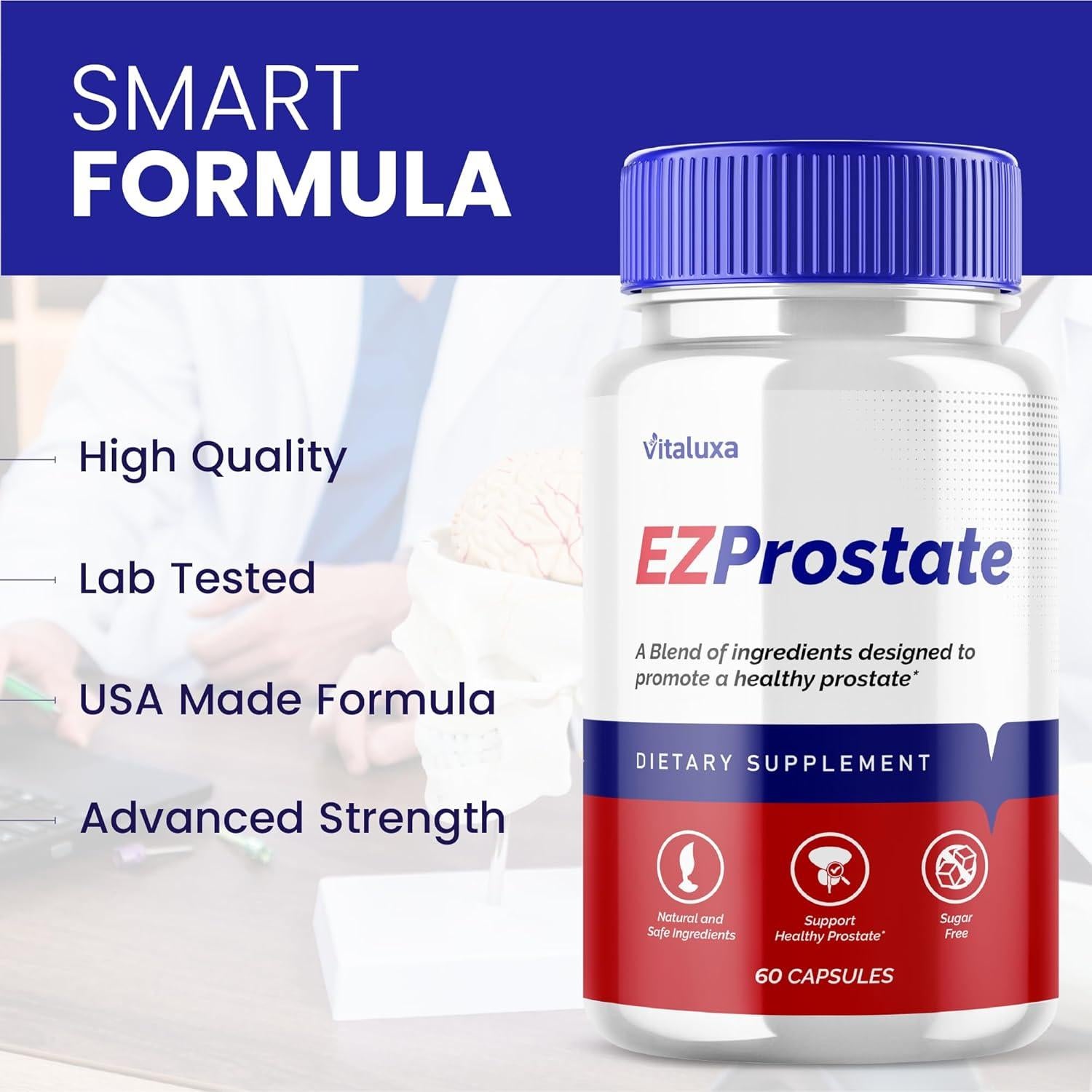 Cápsulas EZ Próstata Vitaluxa - Suplemento Avanzado 180 Cápsulas