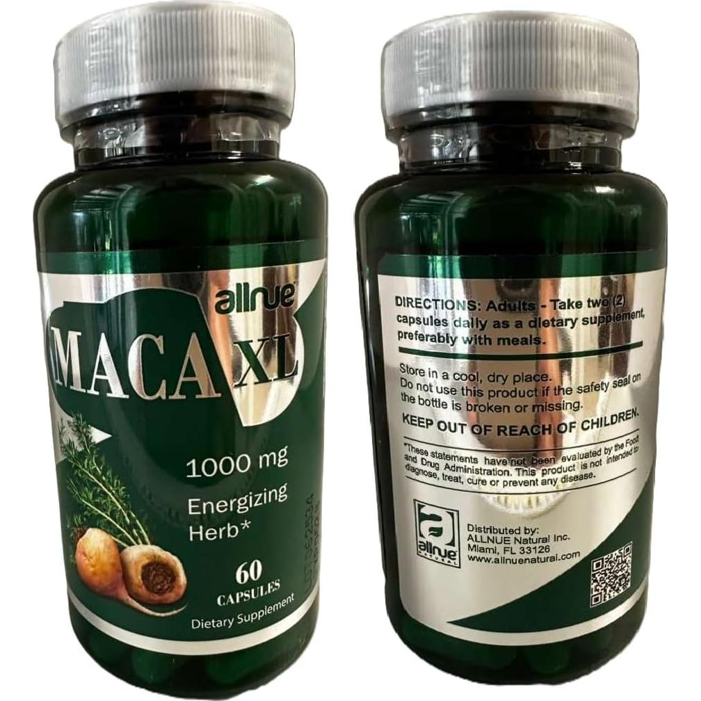 Maca XL 60 Cápsulas All Nue - Suplemento Natural