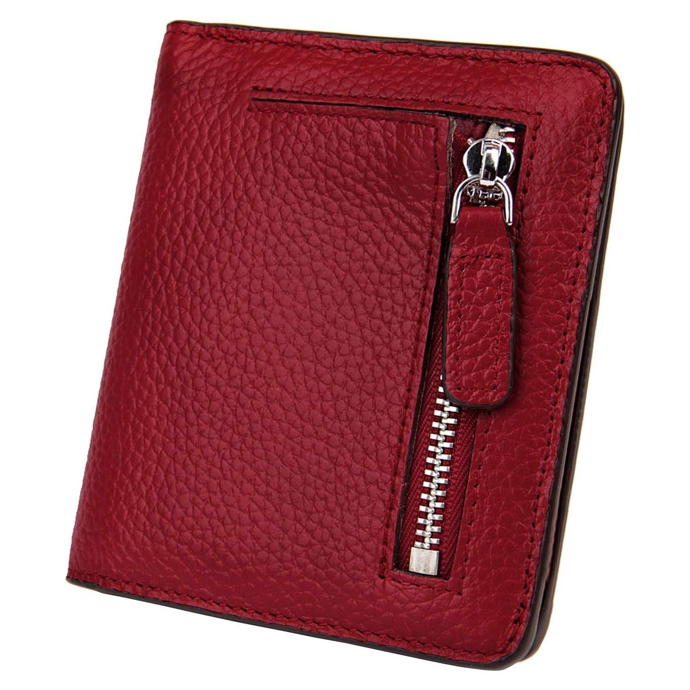 Cartera de Cuero AINIMOER Pequeña con Bloqueo RFID