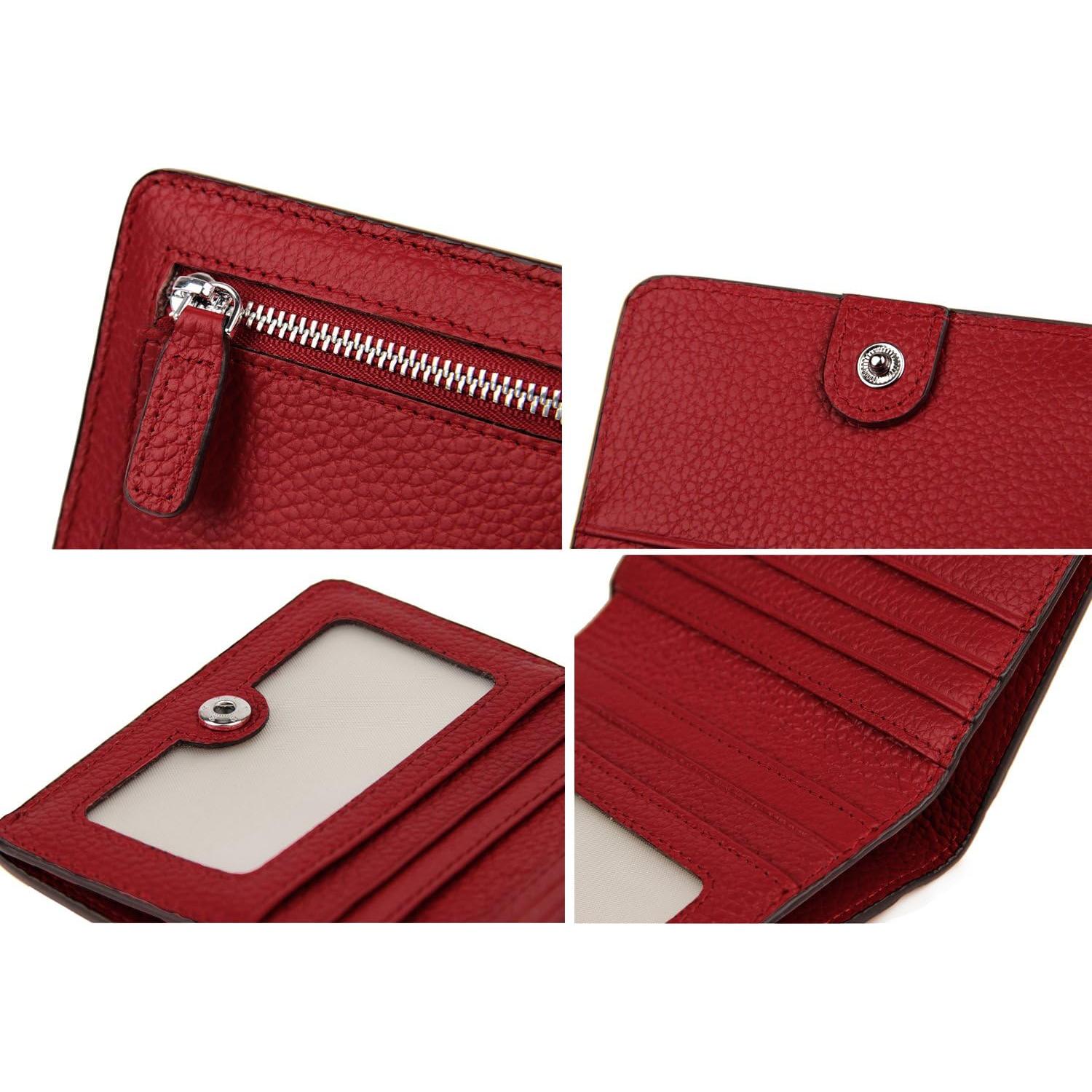 Cartera de Cuero AINIMOER Pequeña con Bloqueo RFID