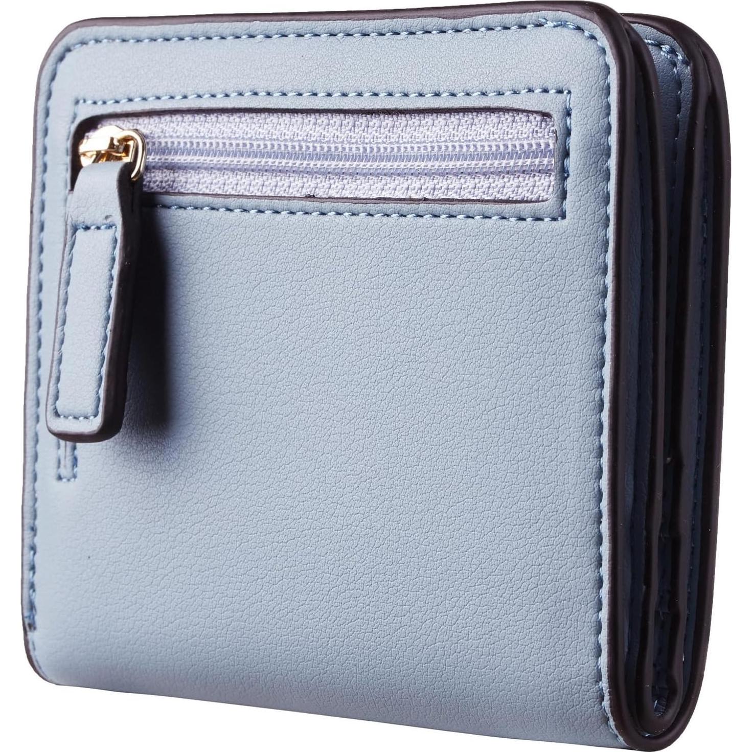 Billetera Toughergun Mujer Compacta Bifold Cuero RFID Azul