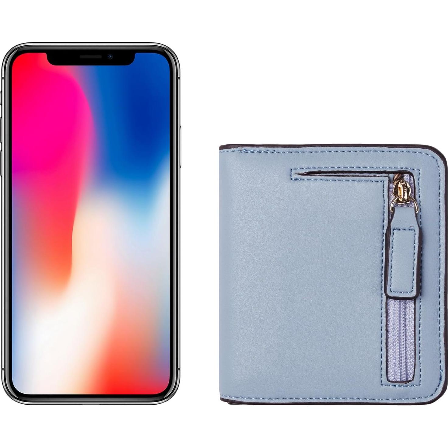 Billetera Toughergun Mujer Compacta Bifold Cuero RFID Azul