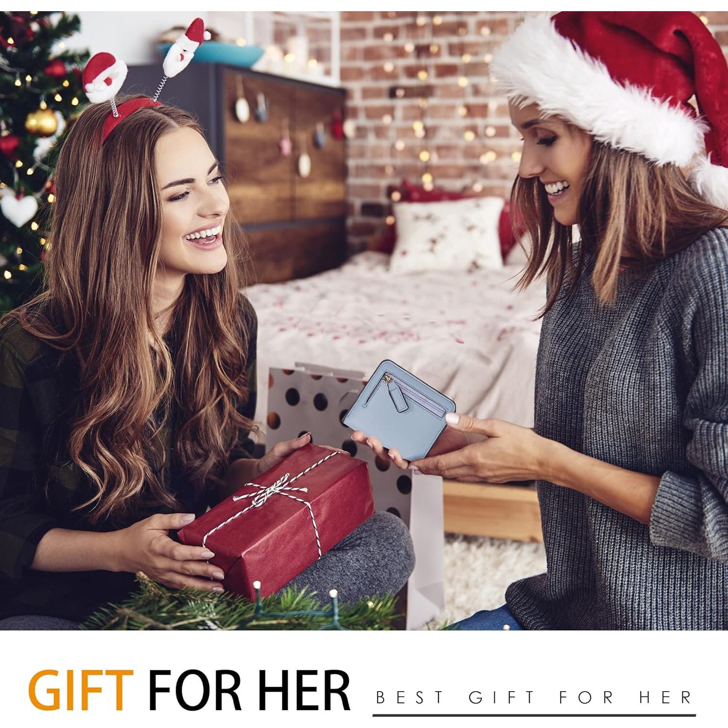 Billetera Toughergun Mujer Compacta Bifold Cuero RFID Azul