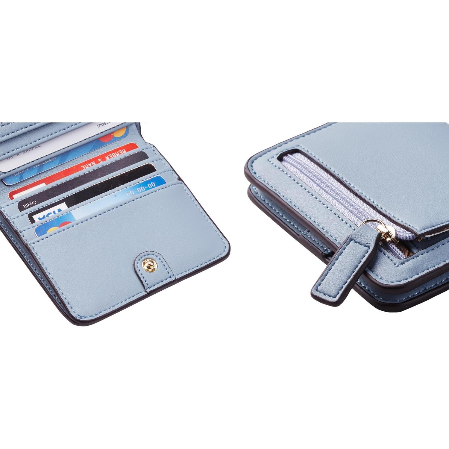 Billetera Toughergun Mujer Compacta Bifold Cuero RFID Azul