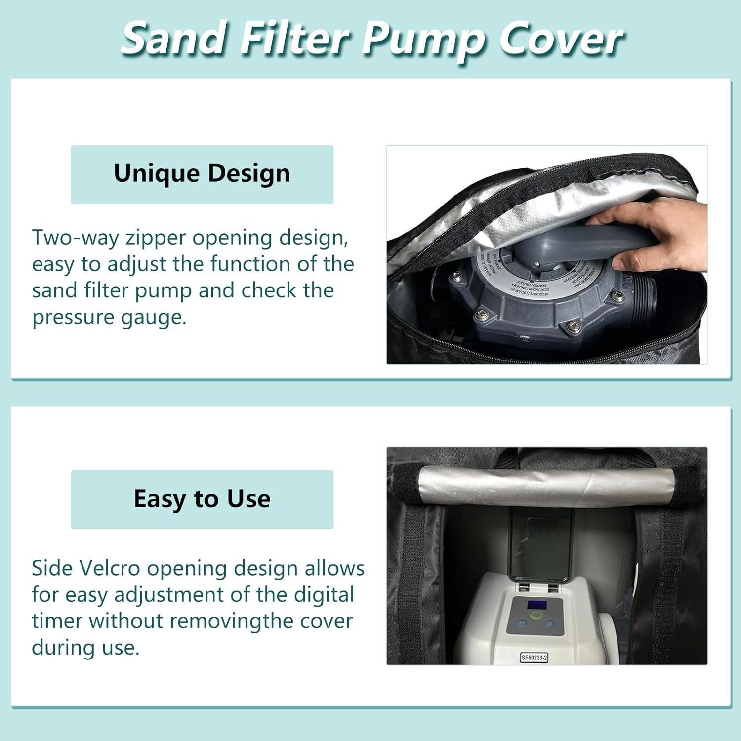 Cubierta Impermeable para Bomba de Filtro de Arena okcool 65.7x62.2 cm