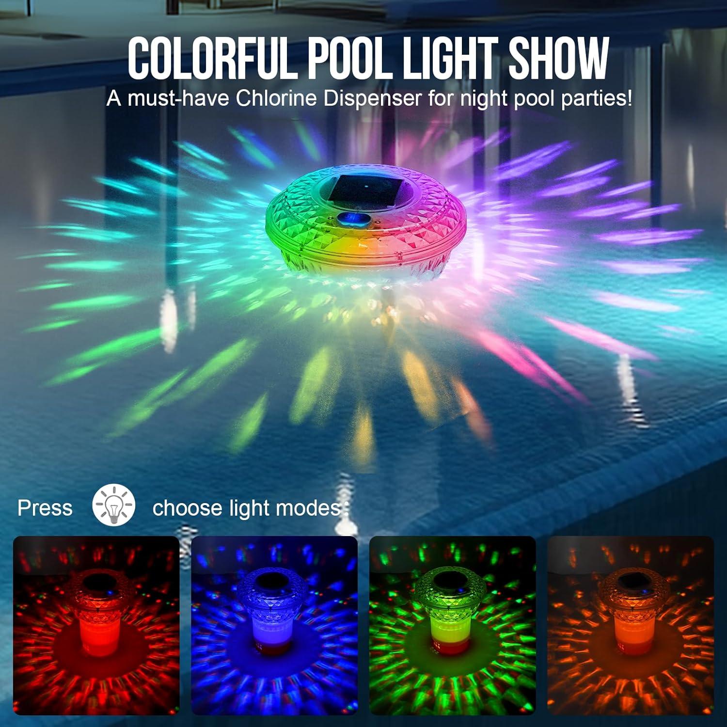 Flotador de Cloro Solar y Medidor Digital de pH para Piscinas