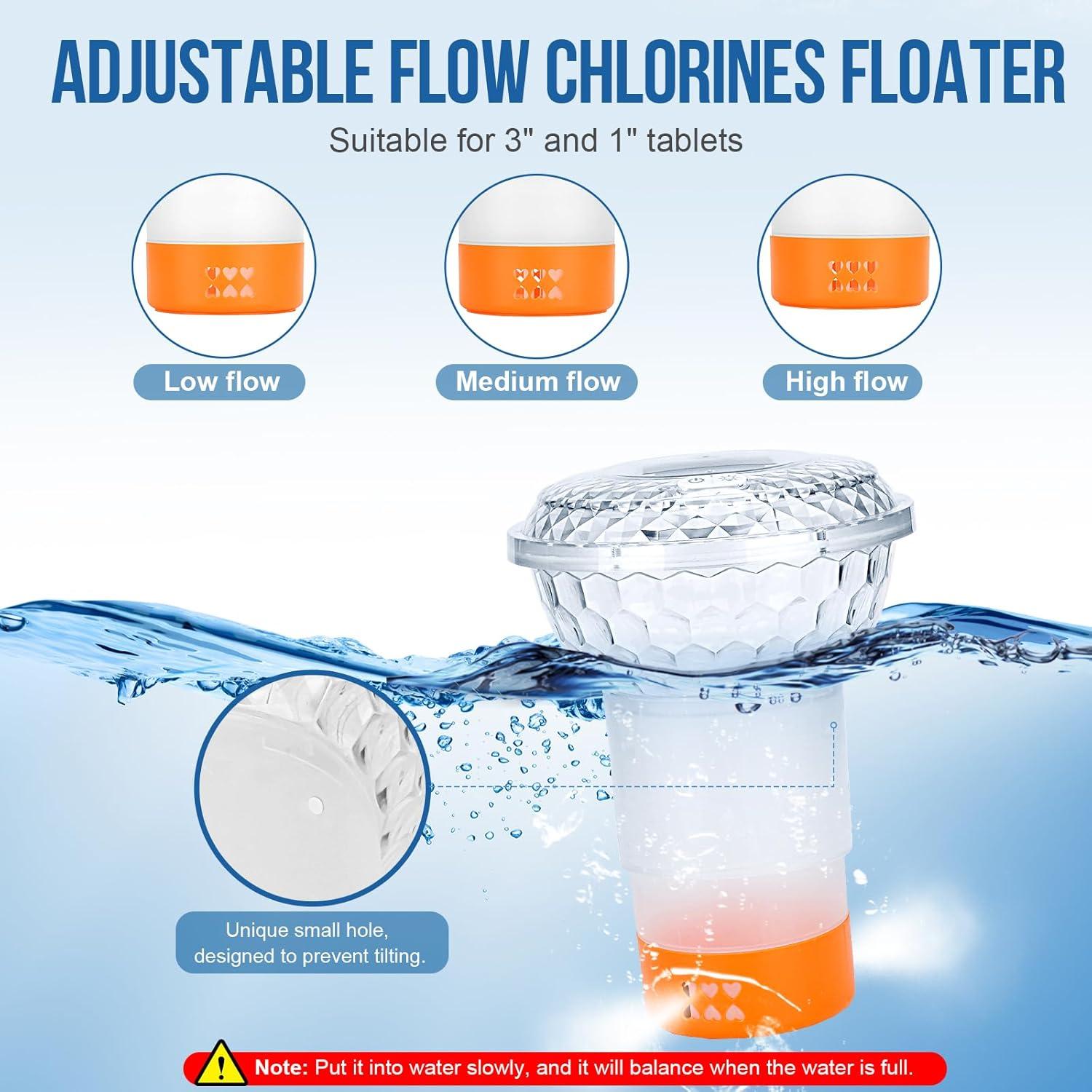 Flotador de Cloro Solar y Medidor Digital de pH para Piscinas