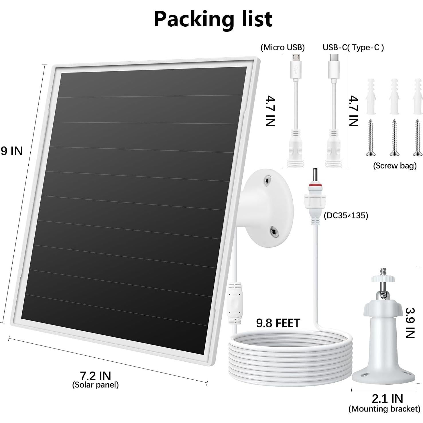 Cargador Solar 8W Orayafid para Cámaras de Seguridad