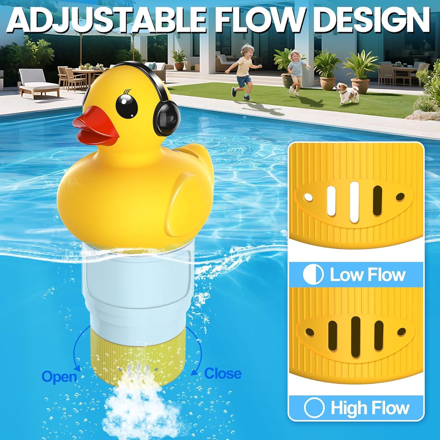 Flotador de Cloro Solar KingSom en Forma de Pato Amarillo