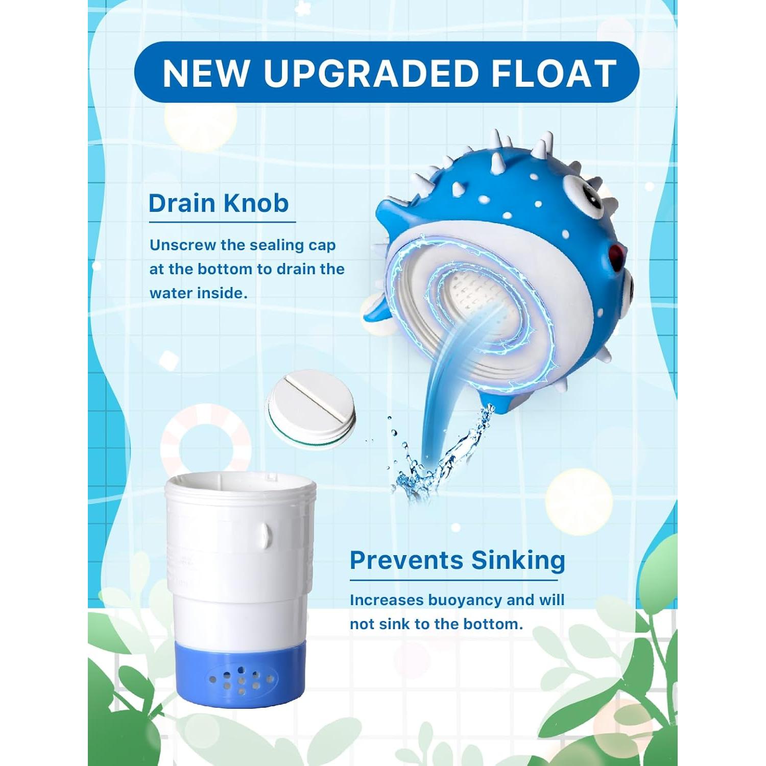 Flotador de Cloro MKLZ para Piscina - Dispensador Ajustable 4 Tabletas