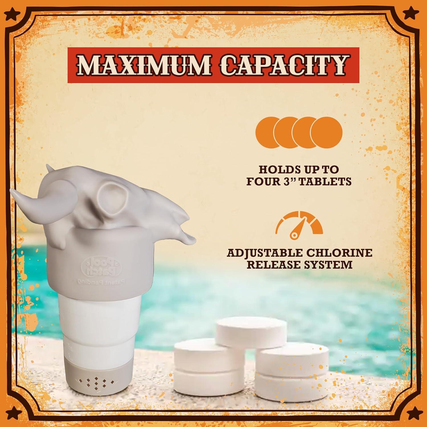 Dispensador de Cloro Flotante Cráneo de Vaca Pool Patch 3"