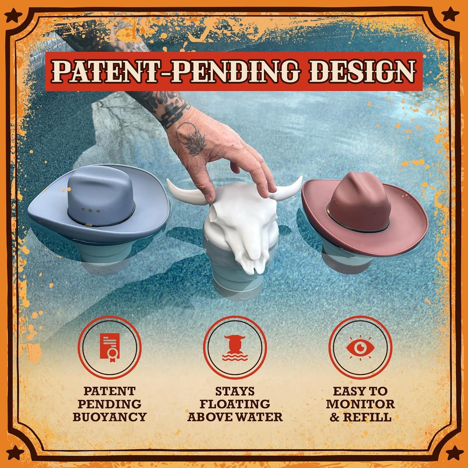 Dispensador de Cloro Flotante Cráneo de Vaca Pool Patch 3"