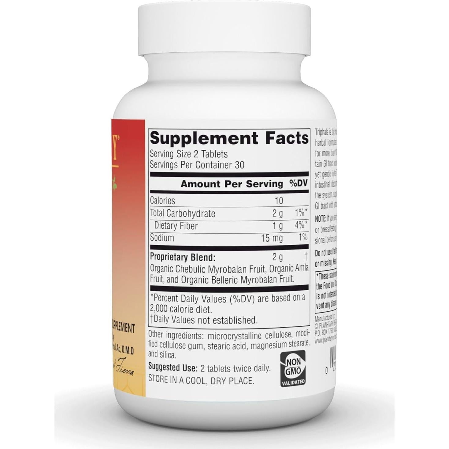 Suplemento Herbal Triphala 1000mg Planetary Ayurvedics - 60 Tabletas