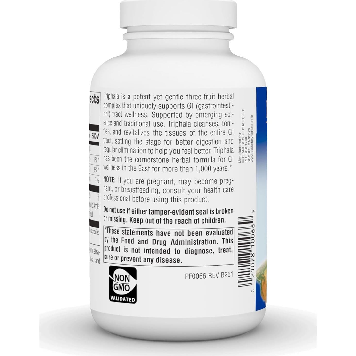 Limpiador Interno Triphala Planetary Herbals 1000mg 180 Tabletas